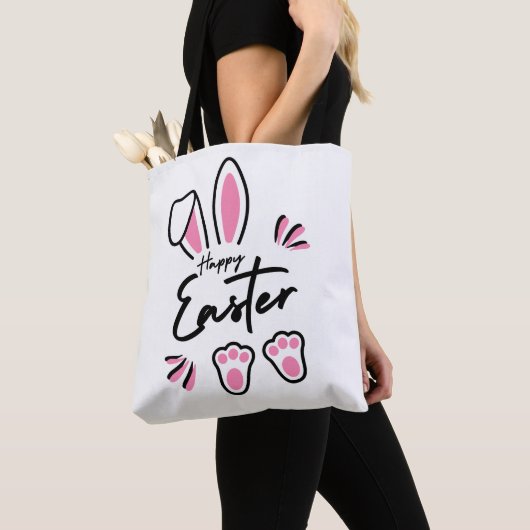 Happy Easter (roze) Tote Bag (Dichtbij)