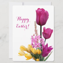 Happy Easter  roze tulpen geel krokusplezier