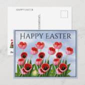 "Happy Easter" Roze Tulps Floral Fotografie Briefkaart (Voorkant / Achterkant)