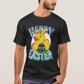 Happy Easter Rubber Duck Bunny Ears Easter Eggs cu T-shirt (Voorkant)