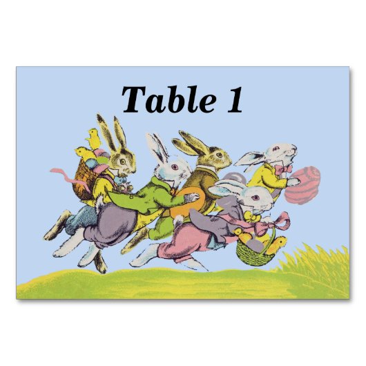 Happy Easter Running Pastel Rabbits Kaart (Achterkant)