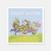 Happy Easter Running Pastel Rabbits Servetten (Voorkant)