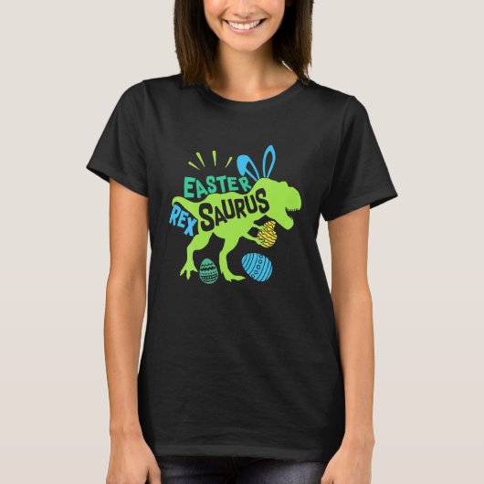 Happy Easter Saurus TRex Eieren Dinosaur Grappig C T-shirt (Voorkant)
