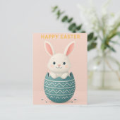 Happy Easter - Schattig Easter Bunny Briefkaart (Staand voorkant)