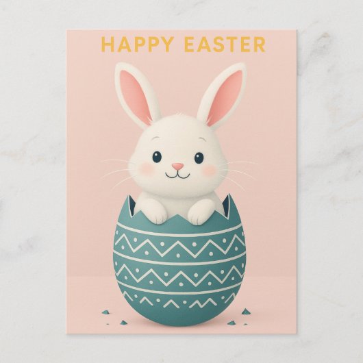 Happy Easter - Schattig Easter Bunny Briefkaart (Voorkant)