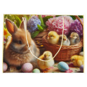 Happy Easter Schattig Holiday Paper Gift Bag Groot Cadeauzakje (Achterkant)