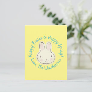 Happy Easter schattig konijn aangepaste script tek Briefkaart
