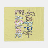 Happy Easter Schattige Bloemen Bunny Spring Leopar Fleece Deken (Voorkant (Horizontaal))