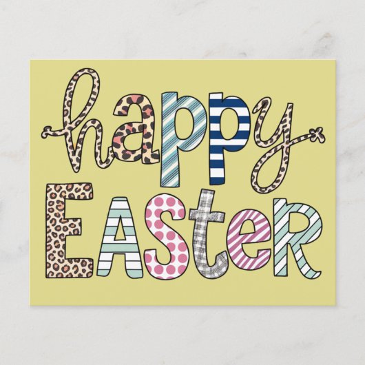 Happy Easter Schattige Bloemen Bunny Spring Leopar Flyer (Voorkant)