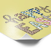 Happy Easter Schattige Bloemen Bunny Spring Leopar Foto Afdruk (Hoek)