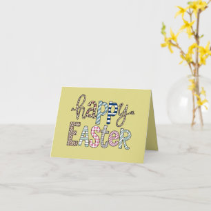 Happy Easter Schattige Bloemen Bunny Spring Leopar Kaart