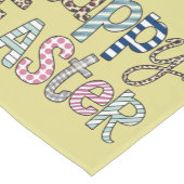 Happy Easter Schattige Bloemen Bunny Spring Leopar Korte Tafelloper (Hoek)