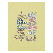 Happy Easter Schattige Bloemen Bunny Spring Leopar Tafelkleed (Voorkant)