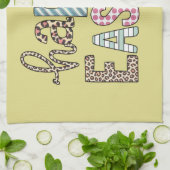 Happy Easter Schattige Bloemen Bunny Spring Leopar Theedoek (Gevouwen)