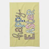 Happy Easter Schattige Bloemen Bunny Spring Leopar Theedoek (Verticaal)