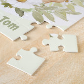 Happy Easter Schattige Bunny Blue Egg Gepersonalis Legpuzzel (Zijkant)