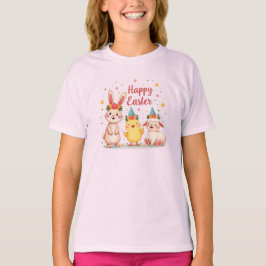 Happy Easter Schattige Bunny Chick Lamb T-shirt