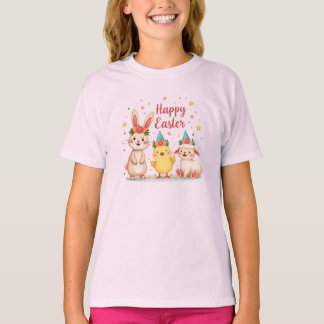 Happy Easter Schattige Bunny Chick Lamb T-shirt