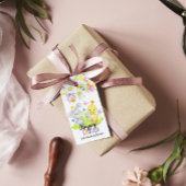 Happy Easter Schattige Bunny & Chick Spring Flower Cadeaulabel