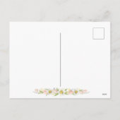 Happy Easter Schattige Bunny Ears Waterverf Flower Feestdagenkaart (Achterkant)