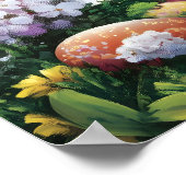 Happy Easter Schattige Bunny Egg Poster (Hoek)