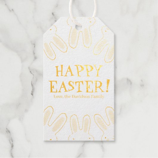 Happy Easter schattige bunny gepersonaliseerd grap Cadeaulabels (Voorkant)