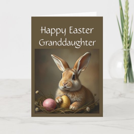 Happy Easter Schattige Bunny Speciale kleindochter Feestdagen Kaart (Voorkant)