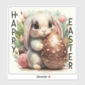 Happy Easter Schattige Bunny sticker (Vel)