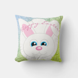 Happy Easter Schattige Cartoon Bunny Blauw Groen G Kussen