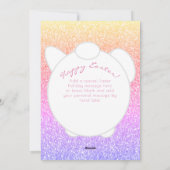 Happy Easter Schattige Cartoon Bunny Regenboog Gli Feestdagenkaart (Achterkant)