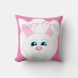 Happy Easter Schattige Cartoon Bunny Roze Sierkuss Kussen