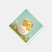 Happy Easter Schattige Chick in Egg Pastel Spring Servet (Hoek)