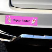 Happy Easter Schattige Dancing Rabbit Bumpersticker