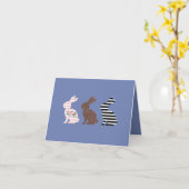 Happy Easter Schattige Easter Leopard Bunny Rabbit Kaart (Gele Bloem)