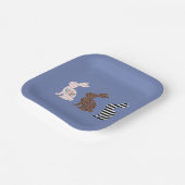 Happy Easter Schattige Easter Leopard Bunny Rabbit Papieren Bordje (Gebogen)