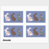 Happy Easter Schattige Easter Leopard Bunny Rabbit Rechthoekige Sticker (Vel)