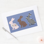 Happy Easter Schattige Easter Leopard Bunny Rabbit Rechthoekige Sticker (Envelop)