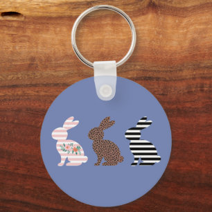 Happy Easter Schattige Easter Leopard Bunny Rabbit Sleutelhanger