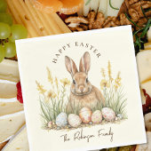 Happy Easter Schattige Floral Spring Rabbit Servet