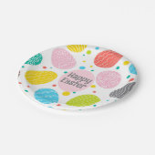 HAPPY EASTER Schattige gekleurde eieren Papieren Bordje (Gekanteld)