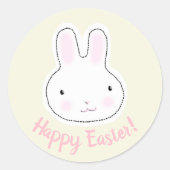 Happy Easter schattige konijn aangepaste moderne s Ronde Sticker (Voorkant)