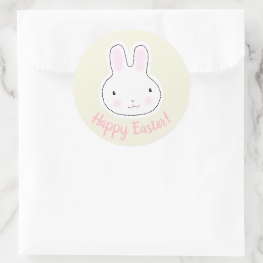 Happy Easter schattige konijn aangepaste moderne s Ronde Sticker (Tas)