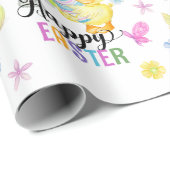Happy Easter Schattige Konijn & Chick Egg Hunt Cadeaupapier (Rol Hoek)
