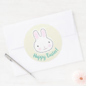 Happy Easter schattige konijnencrème aangepaste mo Ronde Sticker (Envelop)