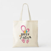Happy Easter Schattige Konijntje Lange oren Hunt E Tote Bag (Achterkant)