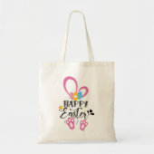 Happy Easter Schattige Konijntje Lange oren Hunt E Tote Bag (Voorkant)