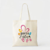 Happy Easter Schattige Konijntje Lange oren Hunt E Tote Bag (Voorkant)