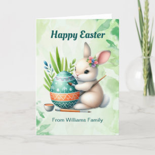 Happy Easter, Schattige konijntje Schilderen van e Feestdagen Kaart