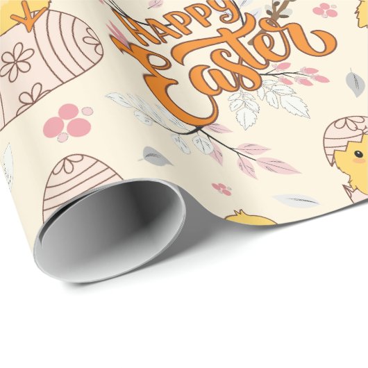 Happy Easter Schattige kuiken inpakpapier (Rol Hoek)