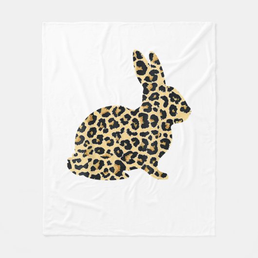 Happy Easter Schattige Leopard Bunny Rabbit _1 Fleece Deken (Voorkant)